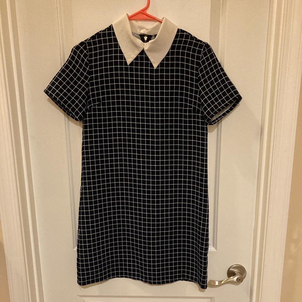 Peter Pan Collar Grid Dress
